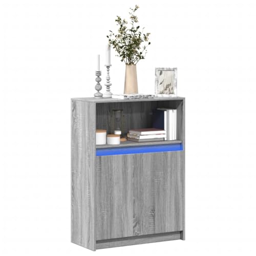 Qnhdfrt Modernes LED Sideboard Grau Sonoma mit RGB Beleuchtung 72x34x100 cm Holzwerkstoff Schrank für Wohnzimmer Flur Esszimmer – Viel Stauraum und Elegantes Design Qnhdfrt Modernes LED Sideboard Grau Sonoma mit RGB Beleuchtung 72x34x100 cm Holzwerkstoff Schrank für Wohnzimmer Flur Esszimmer – Viel Stauraum und Elegantes Design von Qnhdfrt