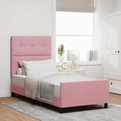 Qnhdfrt Modernes Rosa Samtbettgestell 80x200 cm mit Geknöpftem Design für Schlafzimmer Luxuriöses Velours und Kiefernholz Rahmen Einzelbett mit Stabiler Konstruktion bis 100 kg Qnhdfrt Modernes Rosa Samtbettgestell 80x200 cm mit Geknöpftem Design für Schlafzimmer Luxuriöses Velours und Kiefernholz Rahmen Einzelbett mit Stabiler Konstruktion bis 100 kg von Qnhdfrt