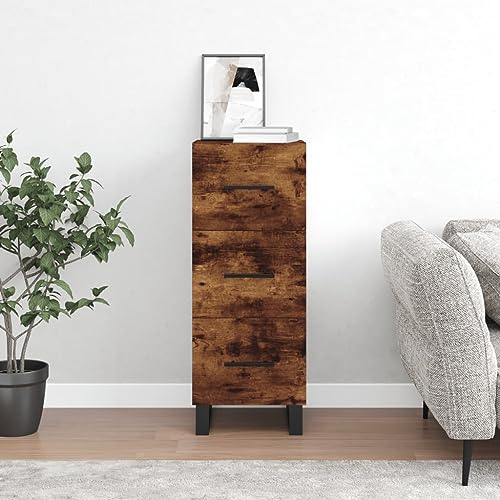 Qnhdfrt Modernes Sideboard Beistellschrank in Räuchereiche aus Holzwerkstoff mit Metallbeinen 34.5x34x90 cm für Wohnzimmer Küche und Flur Qnhdfrt Modernes Sideboard Beistellschrank in Räuchereiche aus Holzwerkstoff mit Metallbeinen 34.5x34x90 cm für Wohnzimmer Küche und Flur von Qnhdfrt