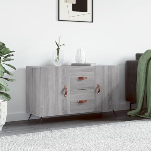 Qnhdfrt Modernes Sideboard Grau Sonoma 100x36x60 cm aus Holzwerkstoff & Metall - Stabiles Lowboard mit viel Stauraum für Wohnzimmer, Küche & Flur Qnhdfrt Modernes Sideboard Grau Sonoma 100x36x60 cm aus Holzwerkstoff & Metall - Stabiles Lowboard mit viel Stauraum für Wohnzimmer, Küche & Flur von Qnhdfrt