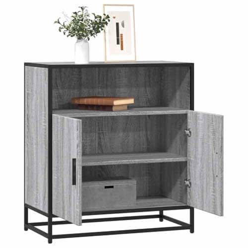 Qnhdfrt Modernes Sideboard Grau Sonoma 68x35x76 cm aus Holzwerkstoff mit Metallgestell – Stabil und Langlebig für Wohnzimmer Küche Flur Qnhdfrt Modernes Sideboard Grau Sonoma 68x35x76 cm aus Holzwerkstoff mit Metallgestell – Stabil und Langlebig für Wohnzimmer Küche Flur von Qnhdfrt