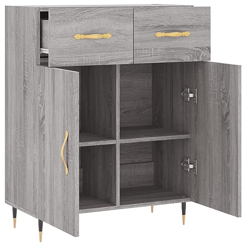 Qnhdfrt Modernes Sideboard Grau Sonoma 69,5x34x90 cm aus Holzwerkstoff mit Metallbeinen für Stauraum im Wohnzimmer Flur Küche Schrank Qnhdfrt Modernes Sideboard Grau Sonoma 69,5x34x90 cm aus Holzwerkstoff mit Metallbeinen für Stauraum im Wohnzimmer Flur Küche Schrank von Qnhdfrt