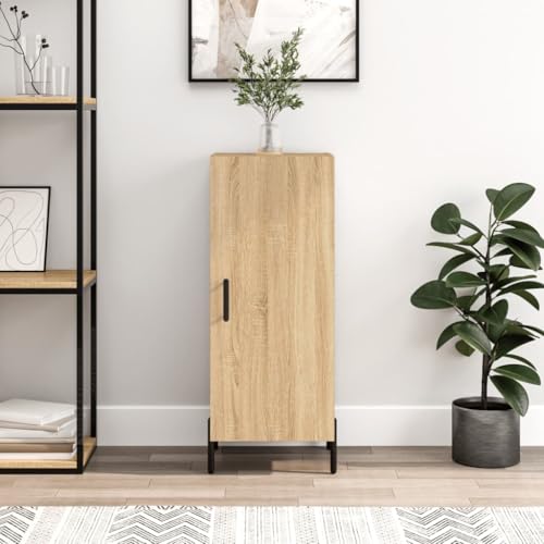 Qnhdfrt Modernes Sideboard Schmal in Sonoma-Eiche 34,5x34x90 cm aus Holzwerkstoff mit Metallbeinen und 3 Fächern für Wohnzimmer Küche Flur Qnhdfrt Modernes Sideboard Schmal in Sonoma-Eiche 34,5x34x90 cm aus Holzwerkstoff mit Metallbeinen und 3 Fächern für Wohnzimmer Küche Flur von Qnhdfrt