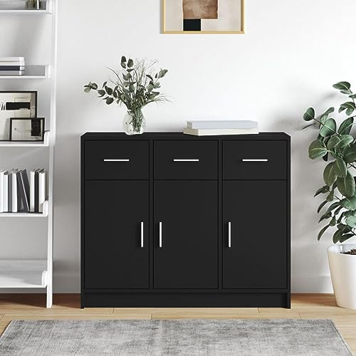 Qnhdfrt Modernes Sideboard Schwarz Holzwerkstoff 91x28x75 cm Möbel mit Zeitlosem Design Großer Stauraum Praktische Türen für Wohnzimmer Küche Flur Büro Qnhdfrt Modernes Sideboard Schwarz Holzwerkstoff 91x28x75 cm Möbel mit Zeitlosem Design Großer Stauraum Praktische Türen für Wohnzimmer Küche Flur Büro von Qnhdfrt