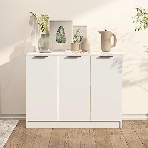 Qnhdfrt Modernes Sideboard Weiß 90,5x30x70 cm Holzwerkstoff mit 3 Türen und Robuster Oberplatte für Wohnzimmer Küche Flur Qnhdfrt Modernes Sideboard Weiß 90,5x30x70 cm Holzwerkstoff mit 3 Türen und Robuster Oberplatte für Wohnzimmer Küche Flur von Qnhdfrt