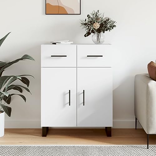 Qnhdfrt Modernes Sideboard Weiß aus Holzwerkstoff & Metall mit Stauraum von Qnhdfrt