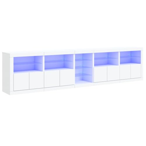 Qnhdfrt Modernes Sideboard mit RGB LED Beleuchtung Weiß Breit 283x37x67 cm Holzwerkstoff Glas Aufbewahrungsschrank für Wohnzimmer Flur Küche Qnhdfrt Modernes Sideboard mit RGB LED Beleuchtung Weiß Breit 283x37x67 cm Holzwerkstoff Glas Aufbewahrungsschrank für Wohnzimmer Flur Küche von Qnhdfrt