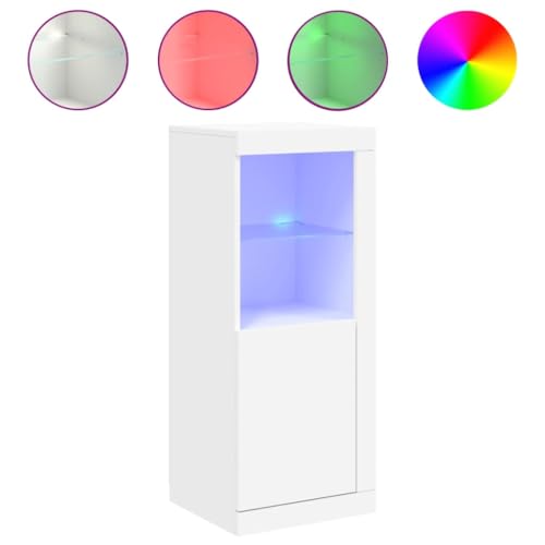 Qnhdfrt Modernes Sideboard mit RGB LED Beleuchtung Weiß Holzwerkstoff Glas 41x37x100 cm Schrank für Wohnzimmer Küche Flur Qnhdfrt Modernes Sideboard mit RGB LED Beleuchtung Weiß Holzwerkstoff Glas 41x37x100 cm Schrank für Wohnzimmer Küche Flur von Qnhdfrt