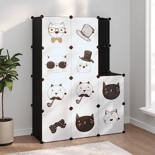 Qnhdfrt Modularer Schuhschrank mit 10 Würfeln Schwarz PP für Kinderzimmer und Flur – Robustes Schuhregal Platzsparend mit Cartoon-Mustern, Leicht zu Montieren und Viel Stauraum Qnhdfrt Modularer Schuhschrank mit 10 Würfeln Schwarz PP für Kinderzimmer und Flur – Robustes Schuhregal Platzsparend mit Cartoon-Mustern, Leicht zu Montieren und Viel Stauraum von Qnhdfrt