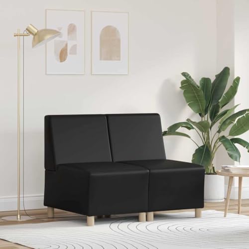 Qnhdfrt Modulares Armfreies Sofa 2er Schwarz 55 x 55 cm Kunstleder Kratzfest & Fleckenabweisend Modernes Design für Wohnzimmer Jugendzimmer Balkon Qnhdfrt Modulares Armfreies Sofa 2er Schwarz 55 x 55 cm Kunstleder Kratzfest & Fleckenabweisend Modernes Design für Wohnzimmer Jugendzimmer Balkon von Qnhdfrt