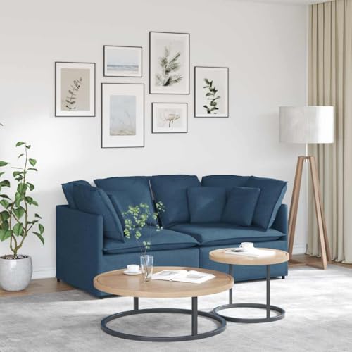 Qnhdfrt Modulares Ecksofa Blau Stoff mit 12 Kissen 200x100cm für Wohnzimmer und Balkon Elegantes Design Robust Metallrahmen Großzügige Sitzfläche Qnhdfrt Modulares Ecksofa Blau Stoff mit 12 Kissen 200x100cm für Wohnzimmer und Balkon Elegantes Design Robust Metallrahmen Großzügige Sitzfläche von Qnhdfrt