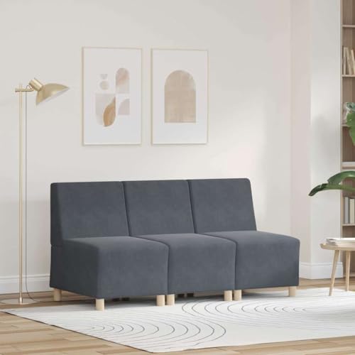 Qnhdfrt Modulares Ecksofa ohne Armlehnen 3er Set Samt dunkelgrau 55 x 55 x 45 cm Robustes Sperrholz Bequemer Schaum für Living Room Balkon Jugendzimmer Qnhdfrt Modulares Ecksofa ohne Armlehnen 3er Set Samt dunkelgrau 55 x 55 x 45 cm Robustes Sperrholz Bequemer Schaum für Living Room Balkon Jugendzimmer von Qnhdfrt