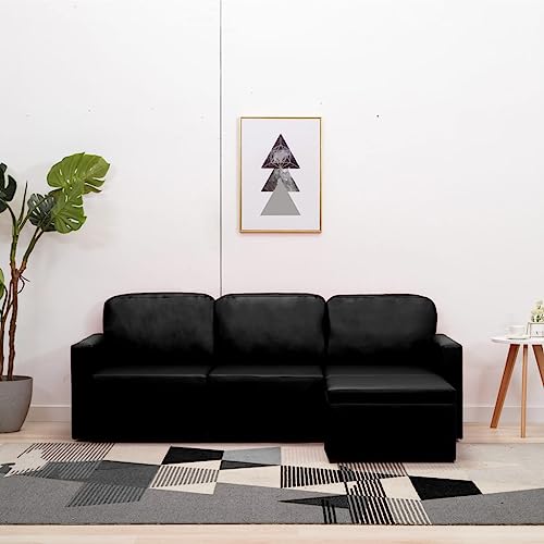 Qnhdfrt Modulares Schlafsofa 3-Sitzer 216 x 149 x 72 cm Schwarzes Kunstleder mit Bettkonfiguration Modern & Wandelbar für Wohnzimmer Gästezimmer Jugendzimmer Qnhdfrt Modulares Schlafsofa 3-Sitzer 216 x 149 x 72 cm Schwarzes Kunstleder mit Bettkonfiguration Modern & Wandelbar für Wohnzimmer Gästezimmer Jugendzimmer von Qnhdfrt