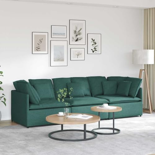 Qnhdfrt Modulares Sofa Dunkelgrün mit Kissen Stoff Eckcouch Sitzecke für Wohnzimmer Balkon 300x100 cm Qnhdfrt Modulares Sofa Dunkelgrün mit Kissen Stoff Eckcouch Sitzecke für Wohnzimmer Balkon 300x100 cm von Qnhdfrt