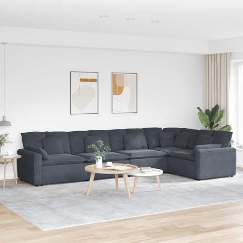 Qnhdfrt Modulares Sofa Set Dunkelgrau Samt Eckcouch mit Kissen für Wohnzimmer Großzügige Sitzfläche Robustes Design Flexible Konfiguration Bequem Qnhdfrt Modulares Sofa Set Dunkelgrau Samt Eckcouch mit Kissen für Wohnzimmer Großzügige Sitzfläche Robustes Design Flexible Konfiguration Bequem von Qnhdfrt