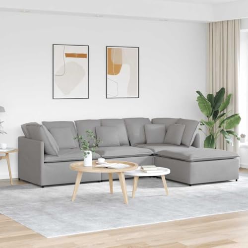 Qnhdfrt Modulares Sofa Set mit Eckelementen und Fußhocker Wolkengrau Stoff Wohnlandschaft Sitzecke für Wohnzimmer Qnhdfrt Modulares Sofa Set mit Eckelementen und Fußhocker Wolkengrau Stoff Wohnlandschaft Sitzecke für Wohnzimmer von Qnhdfrt