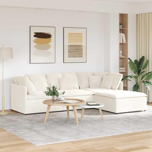 Qnhdfrt Modulares Sofa Set mit Hocker und Kissen in Creme Lammwolloptik Schlafsofa Couch Sessel für Wohnzimmer Balkon Jugendzimmer Weiche Polsterung Stabiler Metallrahmen Qnhdfrt Modulares Sofa Set mit Hocker und Kissen in Creme Lammwolloptik Schlafsofa Couch Sessel für Wohnzimmer Balkon Jugendzimmer Weiche Polsterung Stabiler Metallrahmen von Qnhdfrt