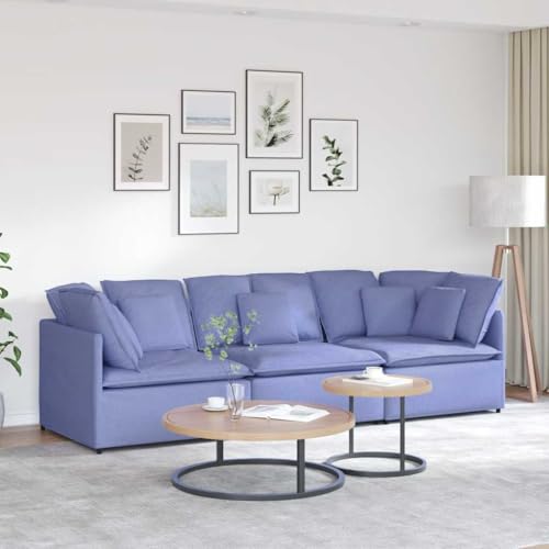 Qnhdfrt Modulares Sofa Set mit Kissen in Jeansblau Stoff – Großzügige 3-teilige Lounge Couch für Wohnzimmer mit Metallrahmen und Hohem Komfort, Modular Konfigurierbar Qnhdfrt Modulares Sofa Set mit Kissen in Jeansblau Stoff – Großzügige 3-teilige Lounge Couch für Wohnzimmer mit Metallrahmen und Hohem Komfort, Modular Konfigurierbar von Qnhdfrt