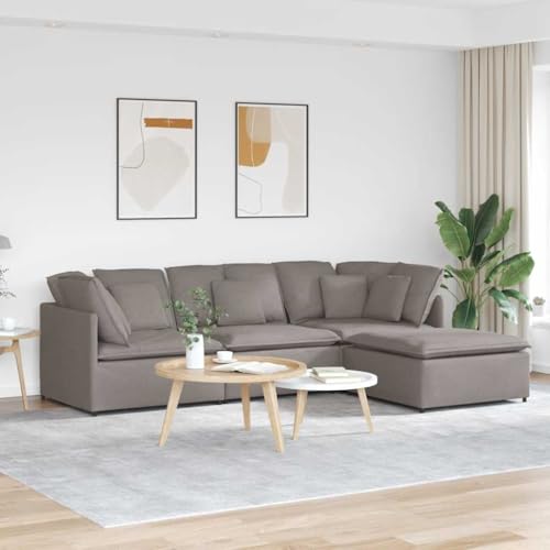 Qnhdfrt Modulares Sofa mit Fußhocker Stoff Taupe Ecksofa Wohnlandschaft für Wohnzimmer 300 cm L-Form Sofa Couch Sitzgruppe mit Kissen Qnhdfrt Modulares Sofa mit Fußhocker Stoff Taupe Ecksofa Wohnlandschaft für Wohnzimmer 300 cm L-Form Sofa Couch Sitzgruppe mit Kissen von Qnhdfrt