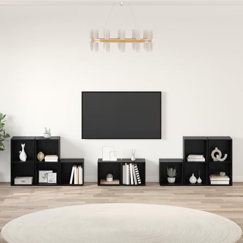 Qnhdfrt Modulares TV-Schrank Set 8-teilig in Schwarzer Eiche Holzwerkstoff mit Würfelregalen für Wohnzimmer und Büro Stauraumlösung Größe 37x35x72 cm Qnhdfrt Modulares TV-Schrank Set 8-teilig in Schwarzer Eiche Holzwerkstoff mit Würfelregalen für Wohnzimmer und Büro Stauraumlösung Größe 37x35x72 cm von Qnhdfrt