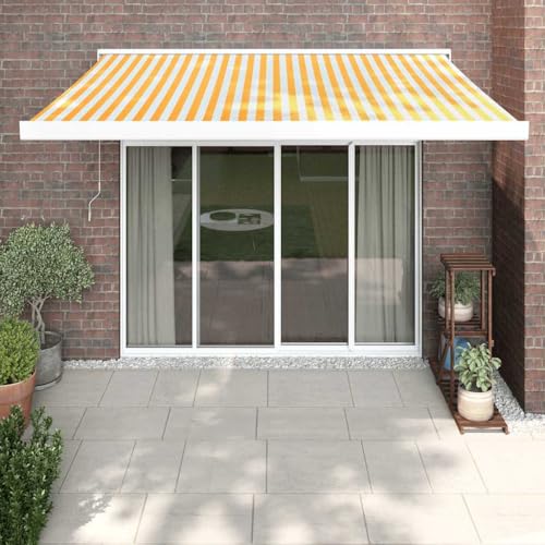 Qnhdfrt Motorisierte Gelenkarmmarkise Gelb Weiß 3x2,5m Aluminium Rahmen PU-Stoff UV-beständig für Balkon Terrasse Garten Sonnenschutz Beschattung Qnhdfrt Motorisierte Gelenkarmmarkise Gelb Weiß 3x2,5m Aluminium Rahmen PU-Stoff UV-beständig für Balkon Terrasse Garten Sonnenschutz Beschattung von Qnhdfrt