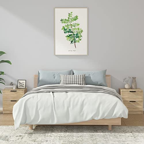 Qnhdfrt Nachttisch 2 STK. Sonoma-Eiche Holzwerkstoff mit 2 Schubladen 45x39x50 cm Schmaler Beistelltisch für Schlafzimmer Modernes Design von Qnhdfrt