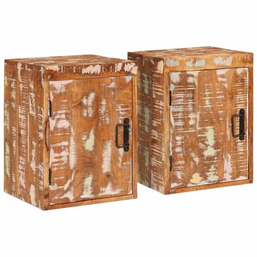 Qnhdfrt Nachttisch 2er Set Braun 35x33x48 cm Recyceltes Massivholz mit Stauraum Rustikales Nachtkommode für Schlafzimmer Beistelltisch Schmal Moderne Landhaus-Optik Qnhdfrt Nachttisch 2er Set Braun 35x33x48 cm Recyceltes Massivholz mit Stauraum Rustikales Nachtkommode für Schlafzimmer Beistelltisch Schmal Moderne Landhaus-Optik von Qnhdfrt
