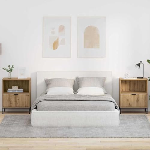 Qnhdfrt Nachttisch 2er Set Modernes Eiche handwerklich Nachtkommode 49x36x61 cm mit Schublade und Regal Robuster Holzwerkstoff mit Stahlbeinen Langlebig für Schlafzimmer und Wohnzimmer Qnhdfrt Nachttisch 2er Set Modernes Eiche handwerklich Nachtkommode 49x36x61 cm mit Schublade und Regal Robuster Holzwerkstoff mit Stahlbeinen Langlebig für Schlafzimmer und Wohnzimmer von Qnhdfrt