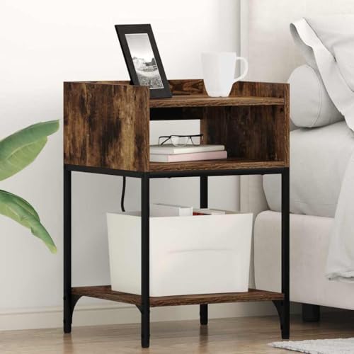 Qnhdfrt Nachttisch 2er Set Räuchereiche 40x40x61 cm Matt Spanholz Nachtkommoden mit 4 Regalen und Steckerauslass Modernes Sideboard Schlafzimmer für Erwachsene und Kinder Qnhdfrt Nachttisch 2er Set Räuchereiche 40x40x61 cm Matt Spanholz Nachtkommoden mit 4 Regalen und Steckerauslass Modernes Sideboard Schlafzimmer für Erwachsene und Kinder von Qnhdfrt