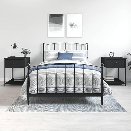 Qnhdfrt Nachttisch 2er Set Schwarz 44x45x58 cm Holzwerkstoff Metallgestell Modernes Design mit Stauraum für Schlafzimmer Qnhdfrt Nachttisch 2er Set Schwarz 44x45x58 cm Holzwerkstoff Metallgestell Modernes Design mit Stauraum für Schlafzimmer von Qnhdfrt