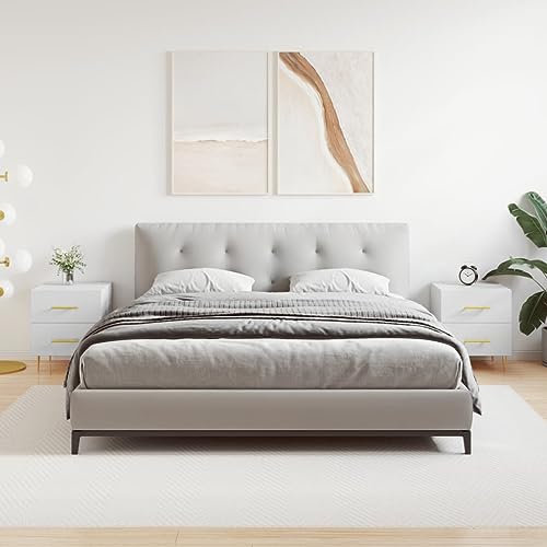 Qnhdfrt Nachttisch 2er Set Weiß 40x35x47,5 cm Holzwerkstoff mit Metallfüßen Modernes Design Geräumige Schubladen Nachtkommode mit Stauraum für Schlafzimmer Wohnzimmer Flur Qnhdfrt Nachttisch 2er Set Weiß 40x35x47,5 cm Holzwerkstoff mit Metallfüßen Modernes Design Geräumige Schubladen Nachtkommode mit Stauraum für Schlafzimmer Wohnzimmer Flur von Qnhdfrt