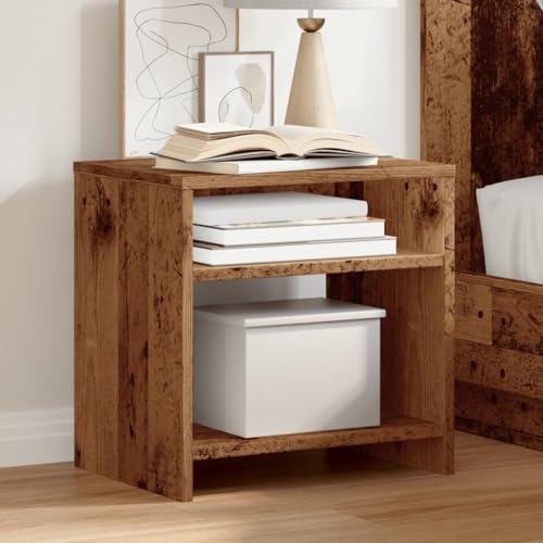 Qnhdfrt Nachttisch Altholz-Optik Holzwerkstoff 40x30x40 cm mit 2 Fächern Industrie Design Kommode für Schlafzimmer Wohnzimmer Qnhdfrt Nachttisch Altholz-Optik Holzwerkstoff 40x30x40 cm mit 2 Fächern Industrie Design Kommode für Schlafzimmer Wohnzimmer von Qnhdfrt