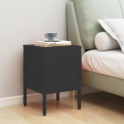 Qnhdfrt Nachttisch Anthrazit Stahl Modern 35x35x51 cm mit Verstellbarem Regal und Schloss für Schlafzimmer und Wohnzimmer als Beistelltisch Qnhdfrt Nachttisch Anthrazit Stahl Modern 35x35x51 cm mit Verstellbarem Regal und Schloss für Schlafzimmer und Wohnzimmer als Beistelltisch von Qnhdfrt