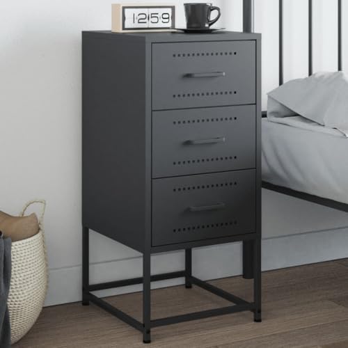 Qnhdfrt Nachttisch Anthrazit Stahl Schmal 36x39x78 cm mit Industrie-Design Robust Multifunktional für Schlafzimmer Wohnzimmer Büro Qnhdfrt Nachttisch Anthrazit Stahl Schmal 36x39x78 cm mit Industrie-Design Robust Multifunktional für Schlafzimmer Wohnzimmer Büro von Qnhdfrt
