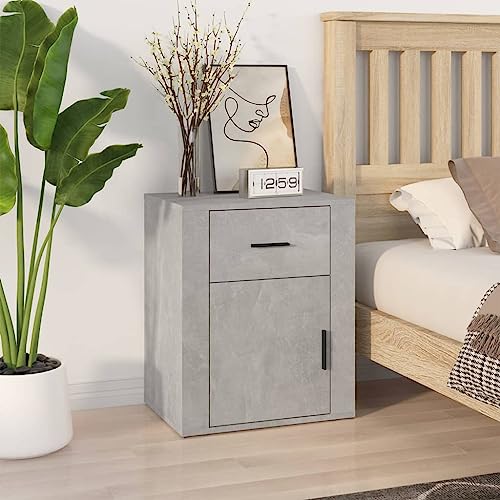Qnhdfrt Nachttisch Betongrau 50x36x60 cm Holzwerkstoff mit Schublade und Tür Elegantes Design für Schlafzimmer Qnhdfrt Nachttisch Betongrau 50x36x60 cm Holzwerkstoff mit Schublade und Tür Elegantes Design für Schlafzimmer von Qnhdfrt