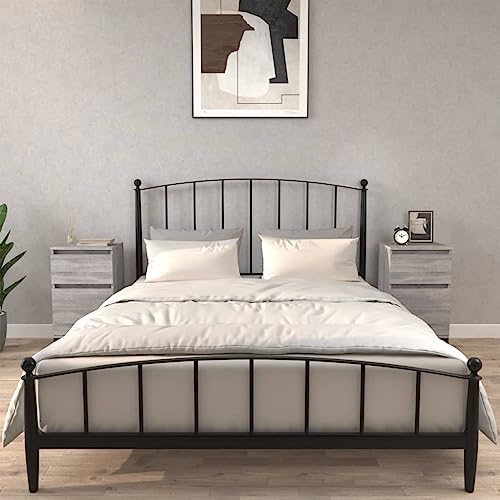 Qnhdfrt Nachttisch Grau Sonoma 40x35x70 cm 2er Set mit Elegantem Design und viel Stauraum für Schlafzimmer von Qnhdfrt