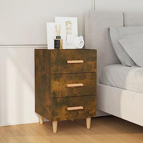 Qnhdfrt Nachttisch Holzwerkstoff Räuchereiche 40x40x66 cm mit 3 Schubladen Schmaler Beistelltisch für Schlafzimmer Modernes Design Qnhdfrt Nachttisch Holzwerkstoff Räuchereiche 40x40x66 cm mit 3 Schubladen Schmaler Beistelltisch für Schlafzimmer Modernes Design von Qnhdfrt