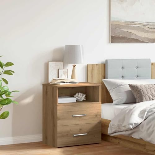 Qnhdfrt Nachttisch Kommode Artisan-Eiche Holzwerkstoff 50x32x60 cm mit Schubladen Stauraum Schlafzimmer Möbel Qnhdfrt Nachttisch Kommode Artisan-Eiche Holzwerkstoff 50x32x60 cm mit Schubladen Stauraum Schlafzimmer Möbel von Qnhdfrt