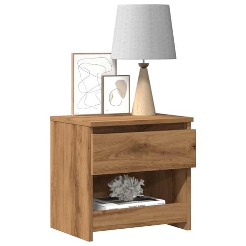 Qnhdfrt Nachttisch Modern Artisan-Eiche Holzwerkstoff 40x30x39 cm Kleiner Nachtschrank mit Schublade und Fach für Schlafzimmer Stauraum Qnhdfrt Nachttisch Modern Artisan-Eiche Holzwerkstoff 40x30x39 cm Kleiner Nachtschrank mit Schublade und Fach für Schlafzimmer Stauraum von Qnhdfrt