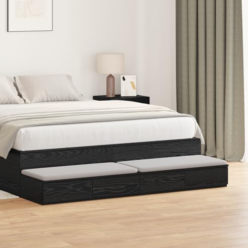 Qnhdfrt Nachttisch Modern Schlank Schwarz Eiche 160x36,5x16,5 cm Kommode mit 4 Schubladen für Schlafzimmer Stauraum Holzwerkstoff Matt Qnhdfrt Nachttisch Modern Schlank Schwarz Eiche 160x36,5x16,5 cm Kommode mit 4 Schubladen für Schlafzimmer Stauraum Holzwerkstoff Matt von Qnhdfrt