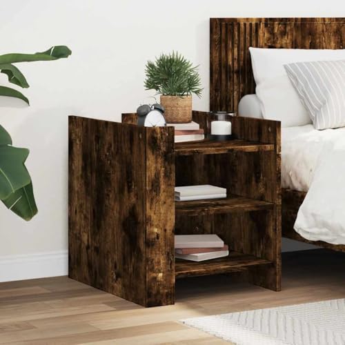 Qnhdfrt Nachttisch Räuchereiche 45x50x50 cm Holzwerkstoff mit 2 Fächern, Stabilem Design für Schlafzimmer und Wohnzimmer Qnhdfrt Nachttisch Räuchereiche 45x50x50 cm Holzwerkstoff mit 2 Fächern, Stabilem Design für Schlafzimmer und Wohnzimmer von Qnhdfrt