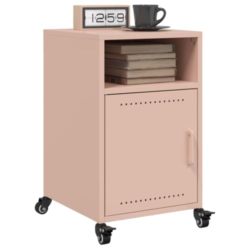 Qnhdfrt Nachttisch Rosa Stahl 36x39x59 cm 2 STK mit Rollen Stauraum schmaler Beistelltisch für Schlafzimmer Qnhdfrt Nachttisch Rosa Stahl 36x39x59 cm 2 STK mit Rollen Stauraum schmaler Beistelltisch für Schlafzimmer von Qnhdfrt