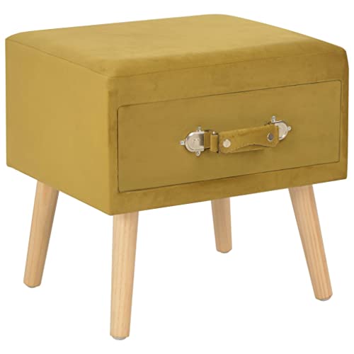 Qnhdfrt Nachttisch Samt Senfgelb 40x35x40 cm mit Schublade aus massivem Kiefernholz, Stabiles Nachtkästchen als Beistellschrank oder Kommode für Schlafzimmer Qnhdfrt Nachttisch Samt Senfgelb 40x35x40 cm mit Schublade aus massivem Kiefernholz, Stabiles Nachtkästchen als Beistellschrank oder Kommode für Schlafzimmer von Qnhdfrt