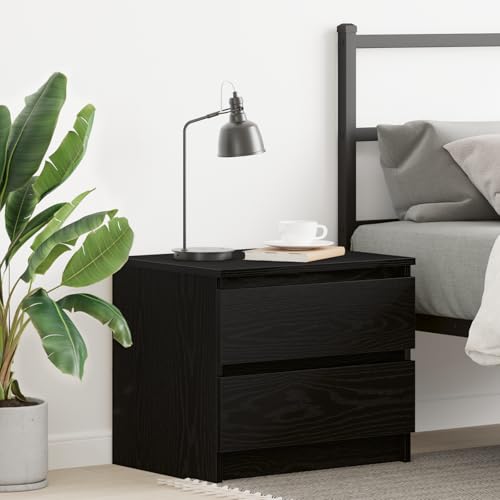 Qnhdfrt Nachttisch Schwarz Eiche 50x40x43,5 cm Moderne Kommode mit 2 Schubladen Schmaler Beistelltisch für Schlafzimmer Qnhdfrt Nachttisch Schwarz Eiche 50x40x43,5 cm Moderne Kommode mit 2 Schubladen Schmaler Beistelltisch für Schlafzimmer von Qnhdfrt