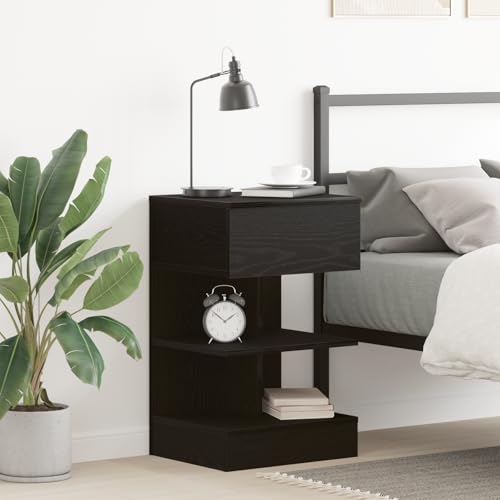 Qnhdfrt Nachttisch Schwarz Eiche Massivholz 40x35x65 cm Moderner Nachtschrank mit Schublade und Regalen Kleiner Beistelltisch für Schlafzimmer Robustes Design Qnhdfrt Nachttisch Schwarz Eiche Massivholz 40x35x65 cm Moderner Nachtschrank mit Schublade und Regalen Kleiner Beistelltisch für Schlafzimmer Robustes Design von Qnhdfrt