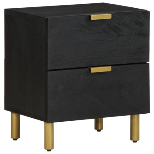 Qnhdfrt Nachttisch Schwarz Massivholz Mango 40x33x46 cm mit 2 Schubladen Stauraum Kommode Schmaler Beistelltisch für Schlafzimmer Qnhdfrt Nachttisch Schwarz Massivholz Mango 40x33x46 cm mit 2 Schubladen Stauraum Kommode Schmaler Beistelltisch für Schlafzimmer von Qnhdfrt