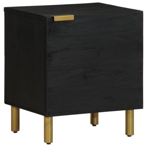 Qnhdfrt Nachttisch Schwarz Massivholz Mango 40x33x46 cm mit Schublade und Tür Stauraum Schlafzimmer Kommode Beistelltisch Klein Qnhdfrt Nachttisch Schwarz Massivholz Mango 40x33x46 cm mit Schublade und Tür Stauraum Schlafzimmer Kommode Beistelltisch Klein von Qnhdfrt