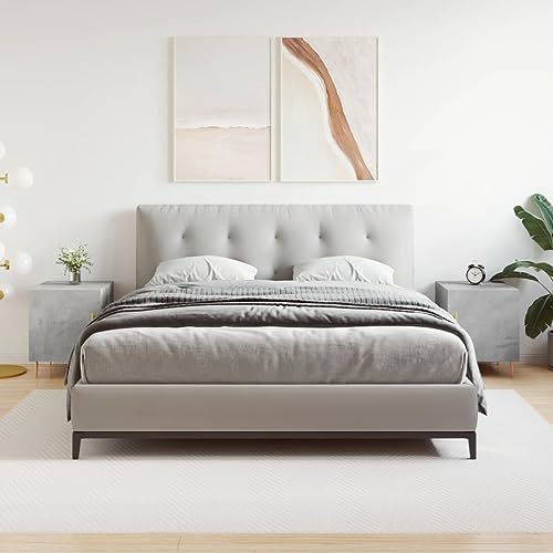 Qnhdfrt Nachttisch Set 2 STK Betongrau Modern Holzwerkstoff Metallfüße 40x40x50 cm Kommode mit Tür Stauraum für Schlafzimmer Qnhdfrt Nachttisch Set 2 STK Betongrau Modern Holzwerkstoff Metallfüße 40x40x50 cm Kommode mit Tür Stauraum für Schlafzimmer von Qnhdfrt