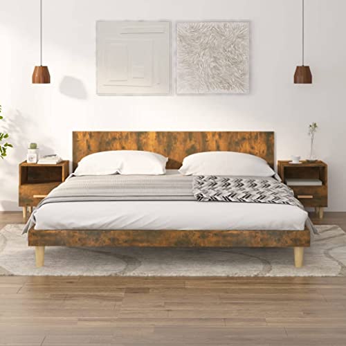 Qnhdfrt Nachttisch Set 2 STK Räuchereiche Schmal 40x35x47 cm mit Schublade und Fach aus Massivholz Eukalyptus und Holzwerkstoff Skandinavisches Design für Schlafzimmer Qnhdfrt Nachttisch Set 2 STK Räuchereiche Schmal 40x35x47 cm mit Schublade und Fach aus Massivholz Eukalyptus und Holzwerkstoff Skandinavisches Design für Schlafzimmer von Qnhdfrt