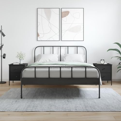 Qnhdfrt Nachttisch Set 2 STK. Schwarz Industrielles Design 40x42x50 cm mit Schubladen Verstellbare Beine Robust für Schlafzimmer Kommode Qnhdfrt Nachttisch Set 2 STK. Schwarz Industrielles Design 40x42x50 cm mit Schubladen Verstellbare Beine Robust für Schlafzimmer Kommode von Qnhdfrt